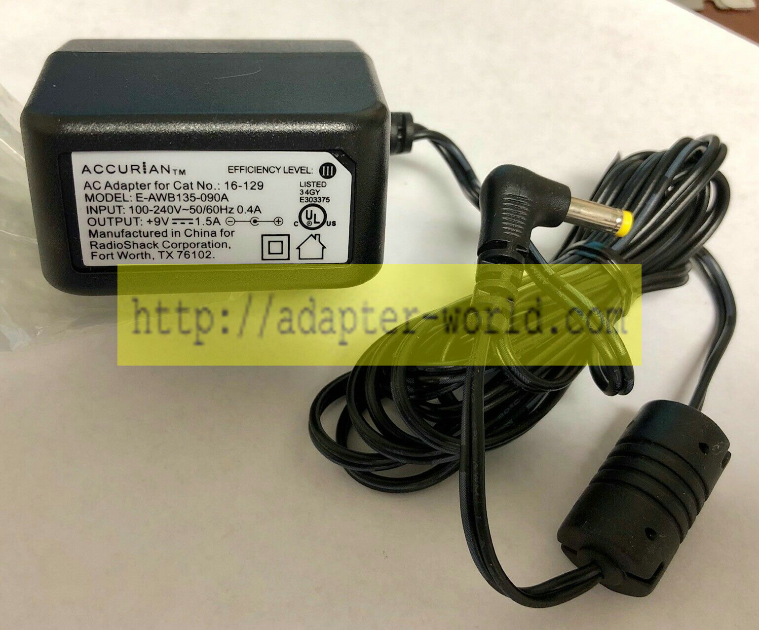 *Brand NEW*9V 1.5A AC DC Adapter Accurian E-AWB135-090A 16-129 POWER SUPPLY